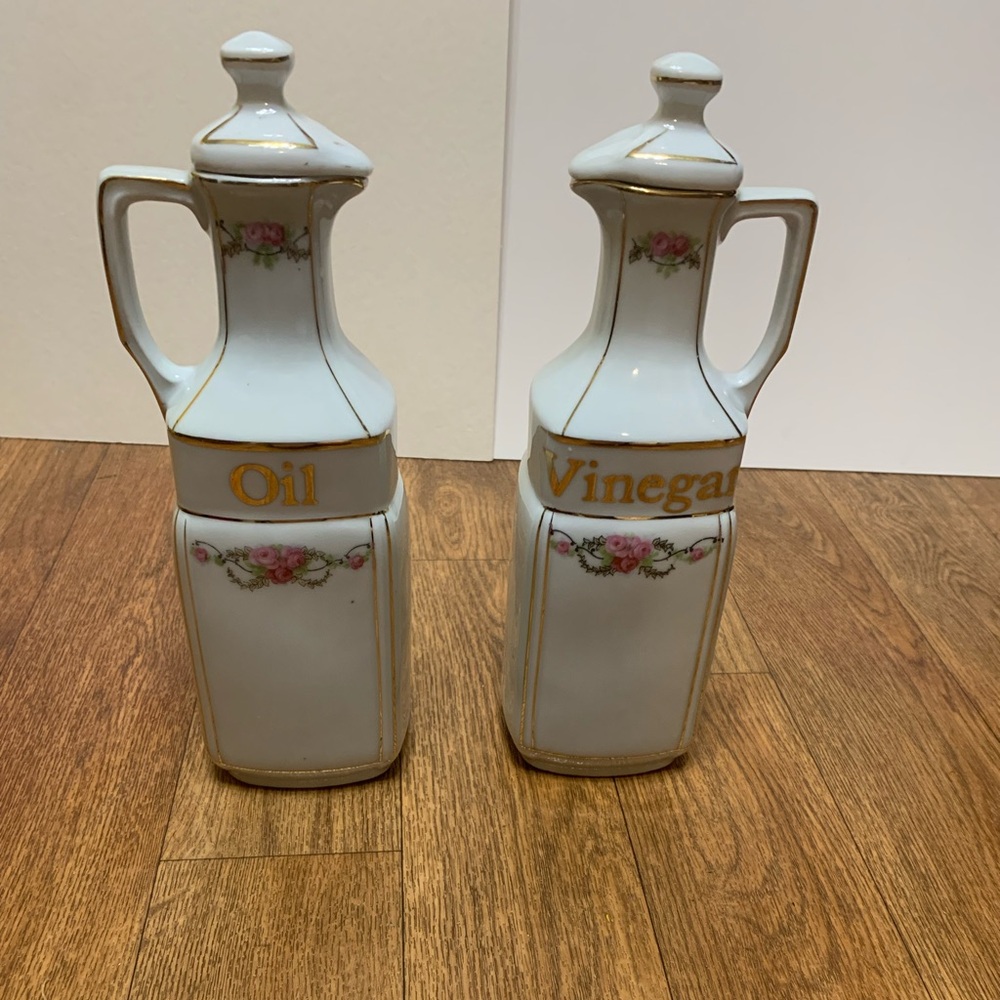 Vintage porcelain oil and vinegar bottles from Germany